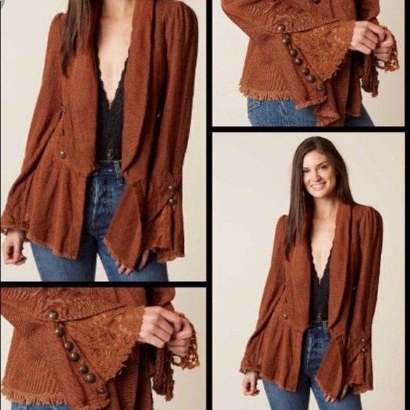 Anthropologie free people flare sleeve jacket xs - Picture 7 of 8